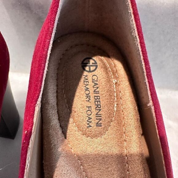 Giani Bernini Memory Foam Tavetti Pumps Dark Red Suede Shoes Size 6.5M - Picture 5 of 7